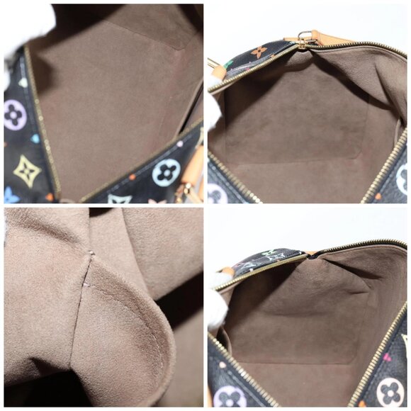 LOUIS VUITTON Monogram Multicolor Speedy 30 Hand Bag Black M92642 Auth 115220V - Picture 15 of 16